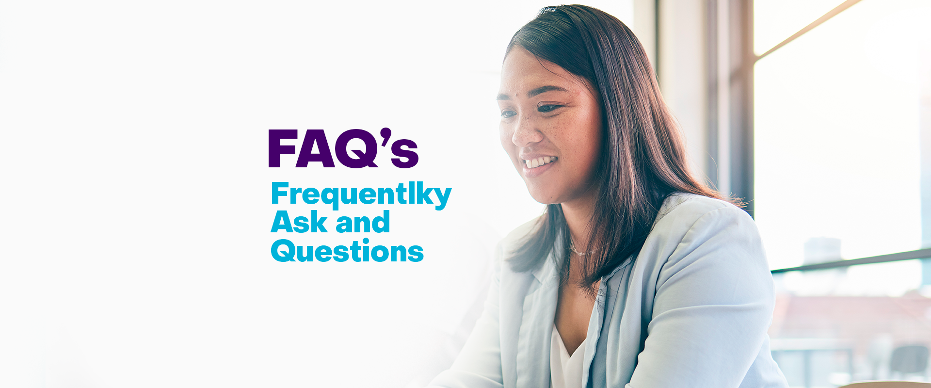 A smiling woman in a professional setting, representing the helpful customer service on the PRP Science MD FAQ page.
