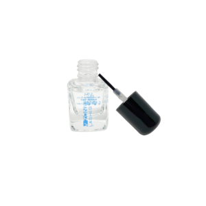 Clear eyelash gel bottle with a black brush applicator and blue V ZONE branding.